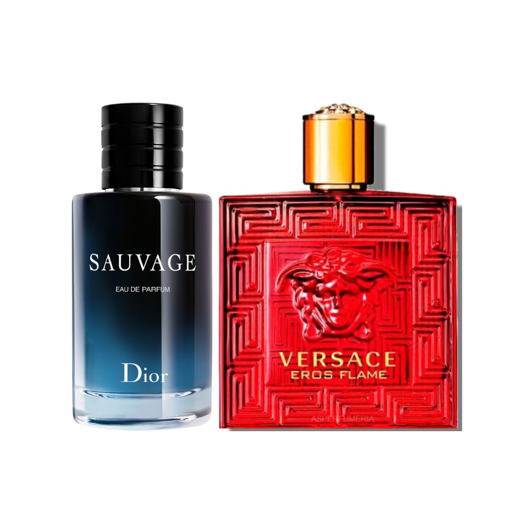 PERFUMES SAUVAGE + EROS FLAME